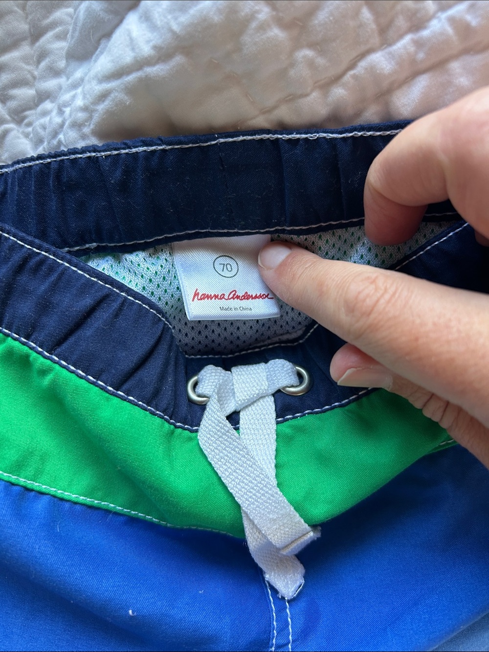 Hanna Andersson Blue, Green & Navy Boys Swim Trunks